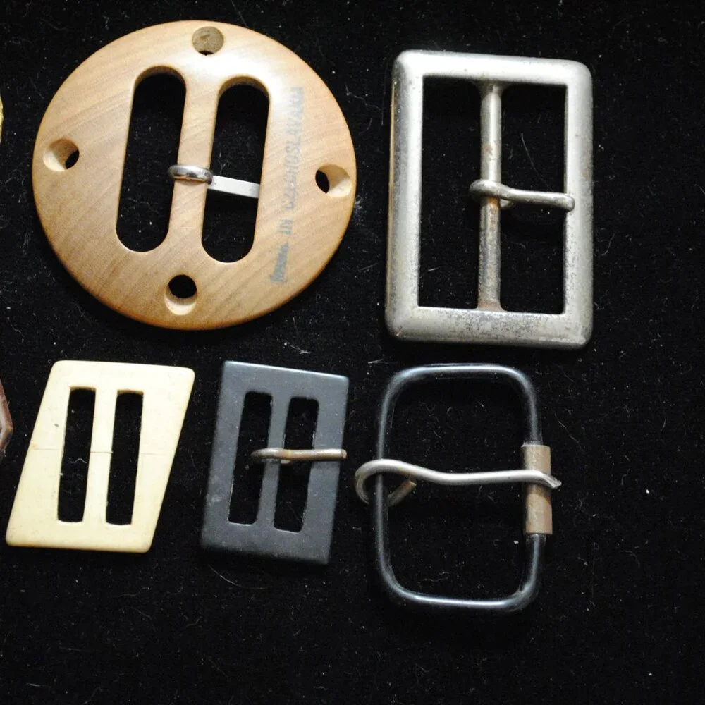 Lot of 9 Vintage / Antique Belt Buckles Art Deco Edwardian Mid-century Women's